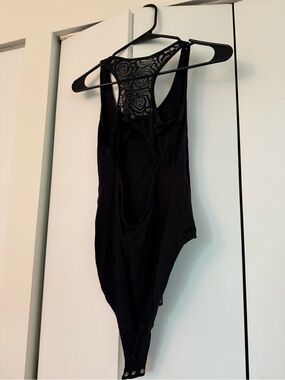 Black Lace-Back Women’s Bodysuit